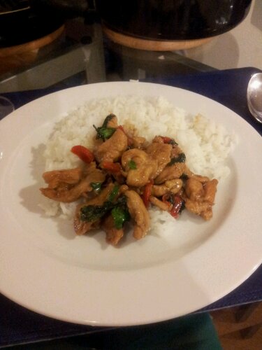 Chicken With Basil Leaves image